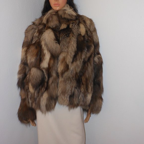 THE FUR VAULT CRYSTAL FOX FUR WAIST LENGTH JACKET SIZE MEDIUM - Picture 3 of 9